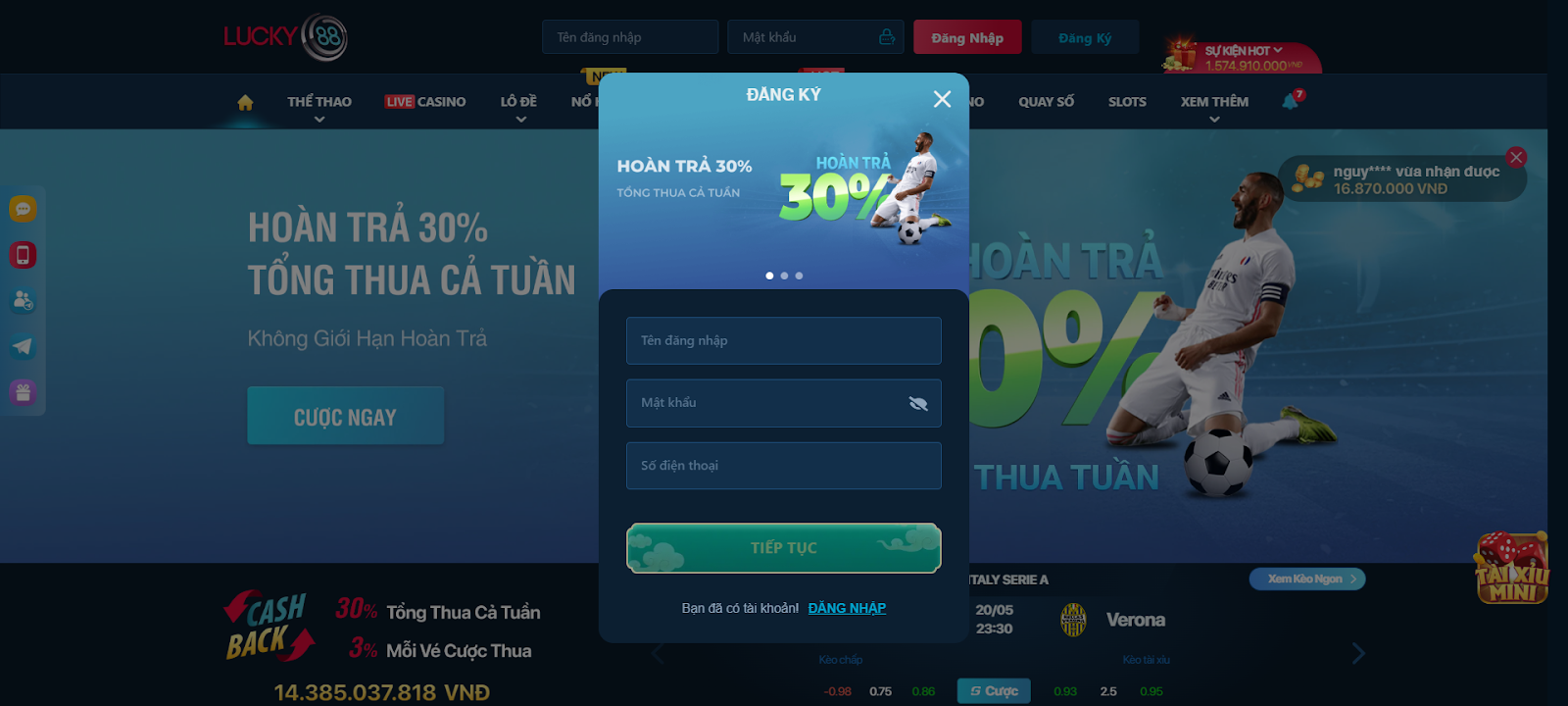 Hướng dẫn cách đăng ký Lucky88